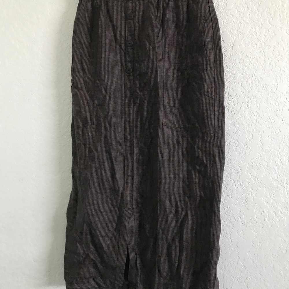 Flax by Jeanne Engelhart 100% Linen Maxi Skirt S